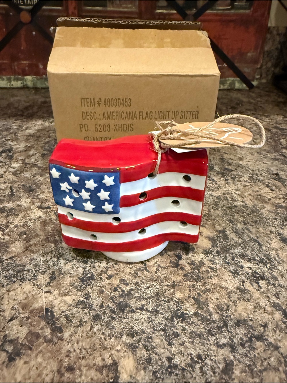 Mudpie Patriotic AmericanFlag Light-Up Sitter - Red, White & Blue